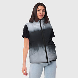 Женский жилет Разводы черной краски, цвет: 3D-светло-серый — фото 2