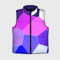 Женский жилет Сине-розовый крупные фрагменты, цвет: 3D-черный