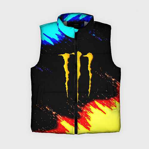 Женский жилет Monster energy огненные краски / 3D-Светло-серый – фото 1