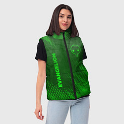 Женский жилет Evangelion - green gradient вертикально, цвет: 3D-черный — фото 2