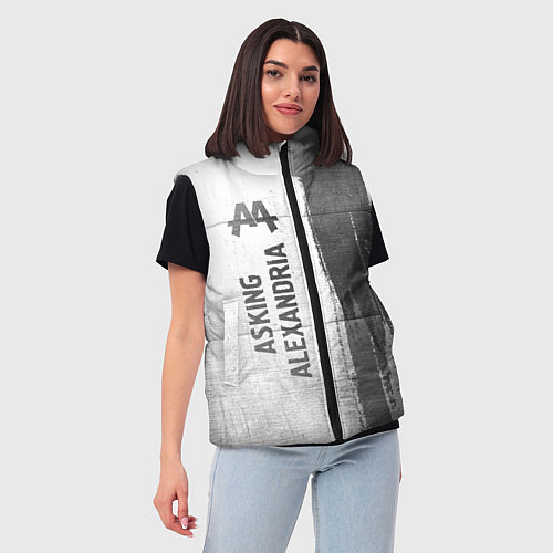 Женский жилет Asking Alexandria - white gradient по-вертикали / 3D-Черный – фото 3