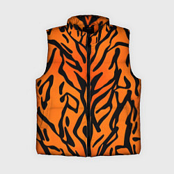 Женский жилет Тигровый огненный паттерн, цвет: 3D-черный