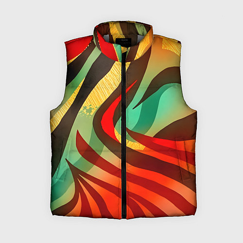 Женский жилет Жаркая полосатая абстракция / 3D-Светло-серый – фото 1