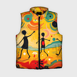 Женский жилет Радостные солнечные человечки, цвет: 3D-черный