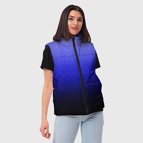Женский жилет Градиент индиго из синего в чёрный / 3D-Черный – фото 3