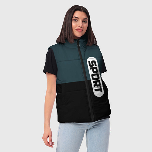 Женский жилет Sport чёрно-синий с белым / 3D-Черный – фото 3