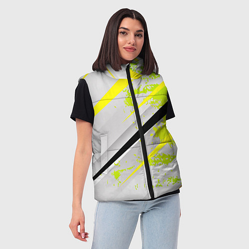 Женский жилет Color white light green / 3D-Черный – фото 3