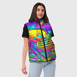 Женский жилет Черепа неоновые краски, цвет: 3D-черный — фото 2