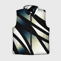 Женский жилет Чёрно-белый с синим затемнением полосы