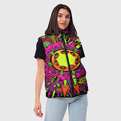 Женский жилет Кислотные грибы оптические, цвет: 3D-красный — фото 2