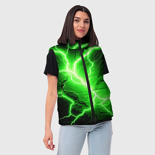Женский жилет Color green black / 3D-Черный – фото 3