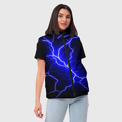 Женский жилет Color blue black / 3D-Черный – фото 3