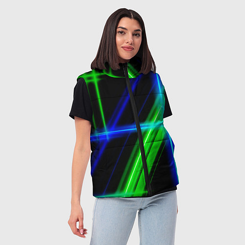 Женский жилет Color blue black green / 3D-Черный – фото 3
