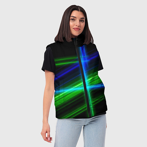 Женский жилет Color blue black green / 3D-Черный – фото 3