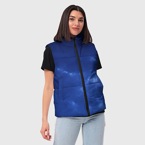 Женский жилет Темный синий тучи на небе / 3D-Черный – фото 3