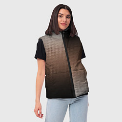 Женский жилет Чёрно-коричневый текстурный градиент пополам, цвет: 3D-черный — фото 2