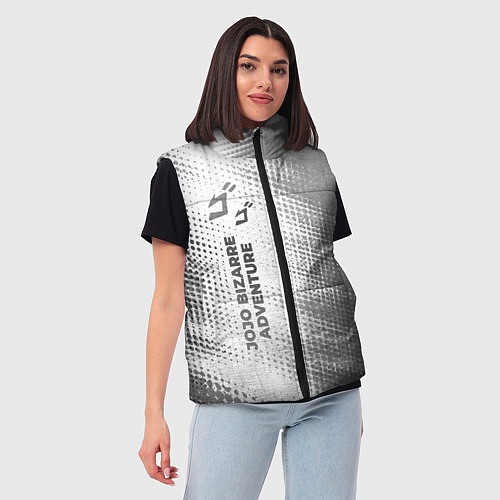 Женский жилет JoJo Bizarre Adventure - white gradient по-вертика / 3D-Черный – фото 3
