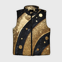 Женский жилет Выпуклая золотая текстура на черном, цвет: 3D-черный