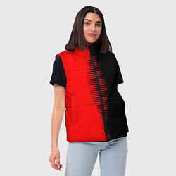 Женский жилет Чёрно-красный пополам с переходом, цвет: 3D-черный — фото 2