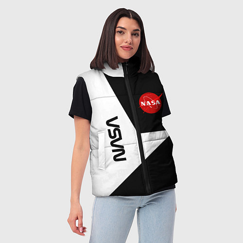 Женский жилет Nasa текстура геометрия / 3D-Черный – фото 3