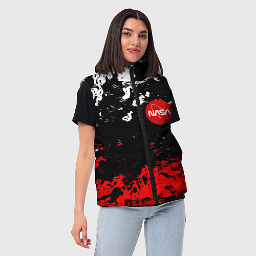 Женский жилет Nasa краски / 3D-Черный – фото 3