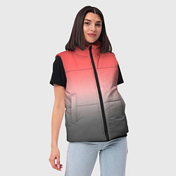 Женский жилет Бледный красно-серый градиент, цвет: 3D-черный — фото 2