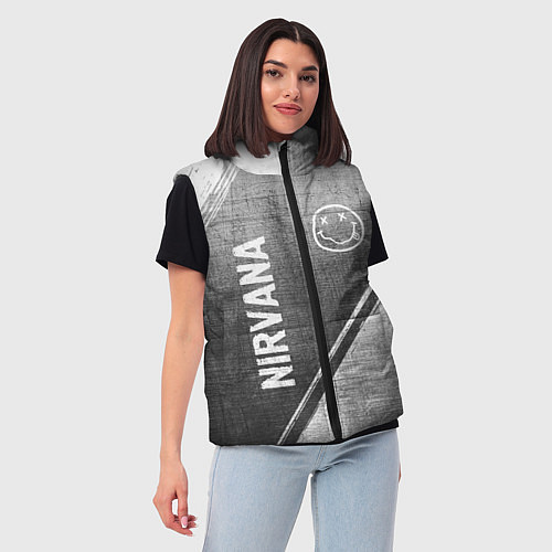 Женский жилет Nirvana - grey gradient вертикально / 3D-Черный – фото 3