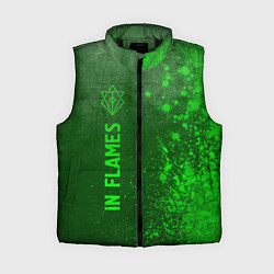 Женский жилет In Flames - green gradient по-вертикали, цвет: 3D-черный