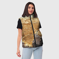 Женский жилет Золотая объемная текстура, цвет: 3D-черный — фото 2