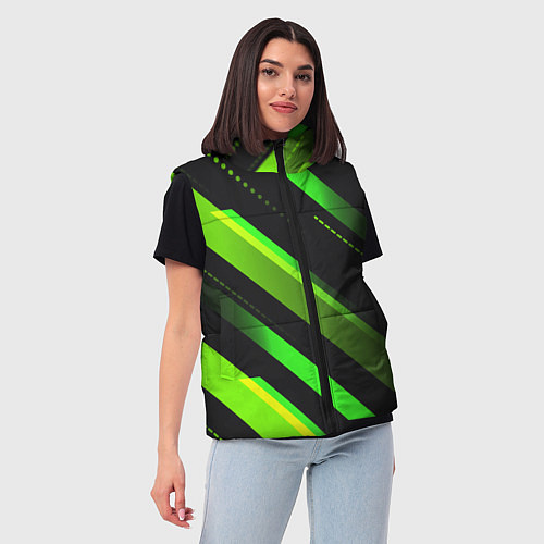 Женский жилет Color black green / 3D-Черный – фото 3