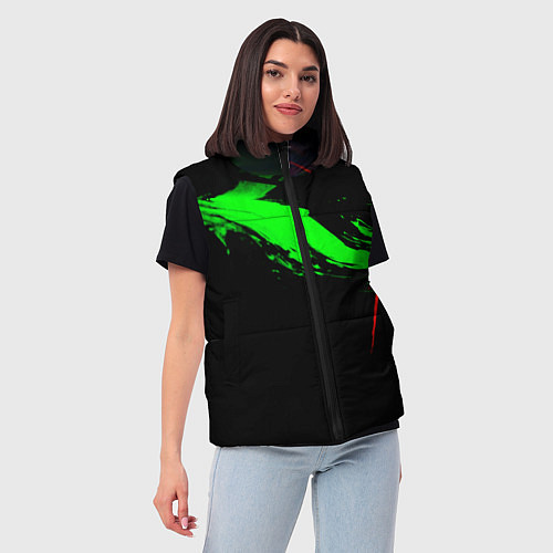 Женский жилет Color black green red / 3D-Черный – фото 3