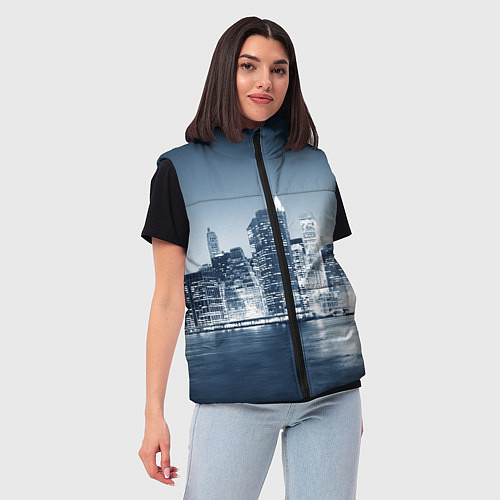 Женский жилет New York город / 3D-Черный – фото 3