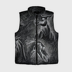 Женский жилет Черепа лошадей - эскиз, цвет: 3D-черный