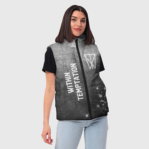 Женский жилет Within Temptation - grey gradient вертикально / 3D-Черный – фото 3