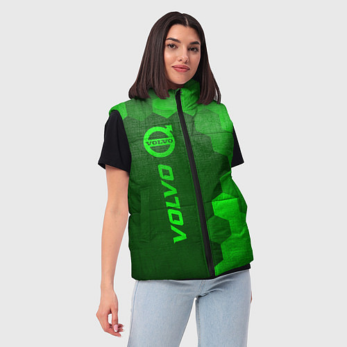 Женский жилет Volvo - green gradient по-вертикали / 3D-Черный – фото 3
