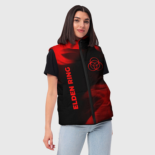 Женский жилет Elden Ring - red gradient вертикально / 3D-Черный – фото 3