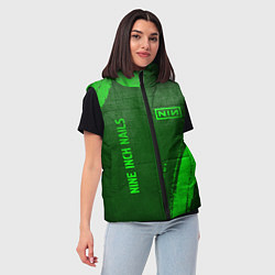 Женский жилет Nine Inch Nails - green gradient вертикально, цвет: 3D-черный — фото 2