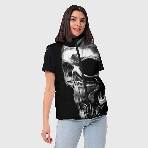 Женский жилет Стилизованный череп / 3D-Черный – фото 3