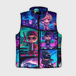 Женский жилет GTA chibi style, цвет: 3D-черный