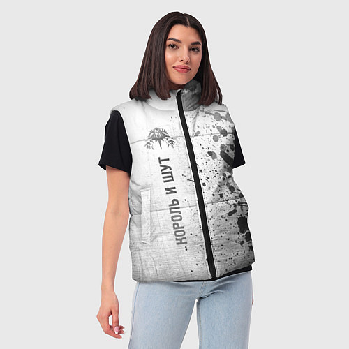 Женский жилет Король и Шут - white gradient по-вертикали / 3D-Черный – фото 3