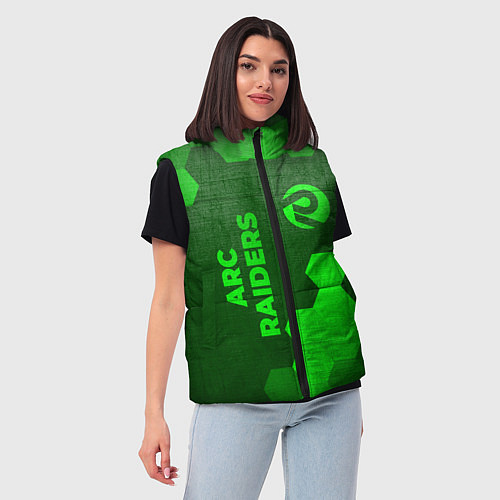 Женский жилет ARC Raiders - green gradient вертикально / 3D-Черный – фото 3
