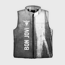 Женский жилет Bon Jovi - grey gradient по-вертикали, цвет: 3D-черный