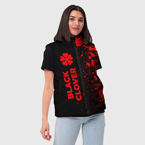 Женский жилет Black Clover - red gradient по-вертикали / 3D-Черный – фото 3