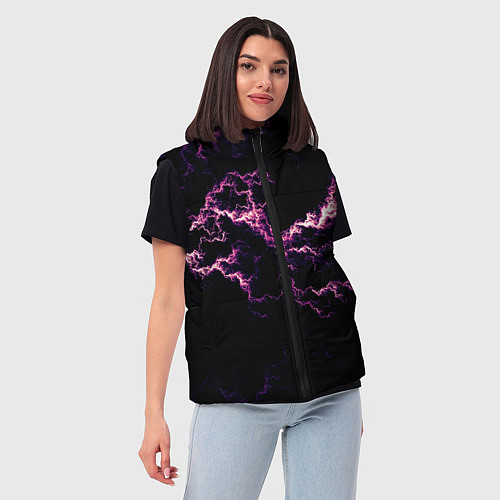 Женский жилет Lightning pink glow / 3D-Черный – фото 3