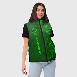Женский жилет Akame ga Kill - green gradient по-вертикали, цвет: 3D-черный — фото 2