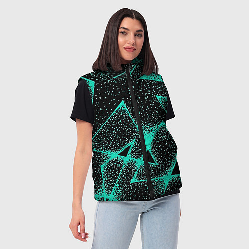 Женский жилет The triangle is light blue / 3D-Черный – фото 3