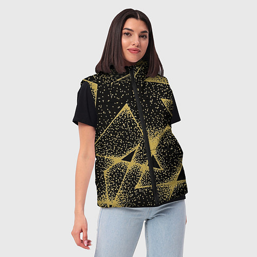 Женский жилет Triangle yellow with dots / 3D-Черный – фото 3