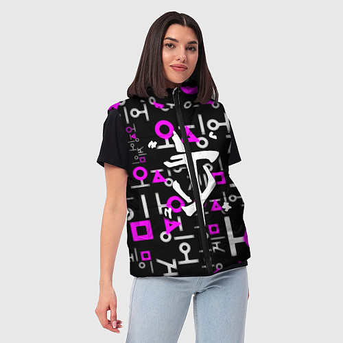 Женский жилет Doom неоновый паттерн / 3D-Черный – фото 3