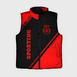Женский жилет Sporting - red gradient вертикально, цвет: 3D-черный