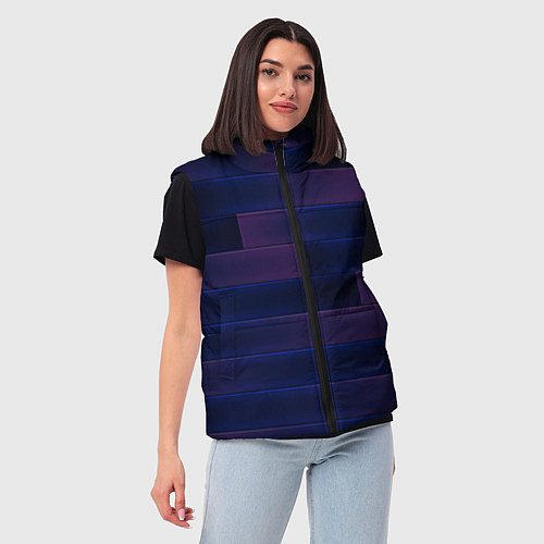 Женский жилет Color blue square / 3D-Черный – фото 3
